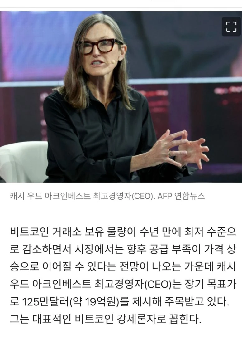 캐시우드 비트코인 장기목표가격