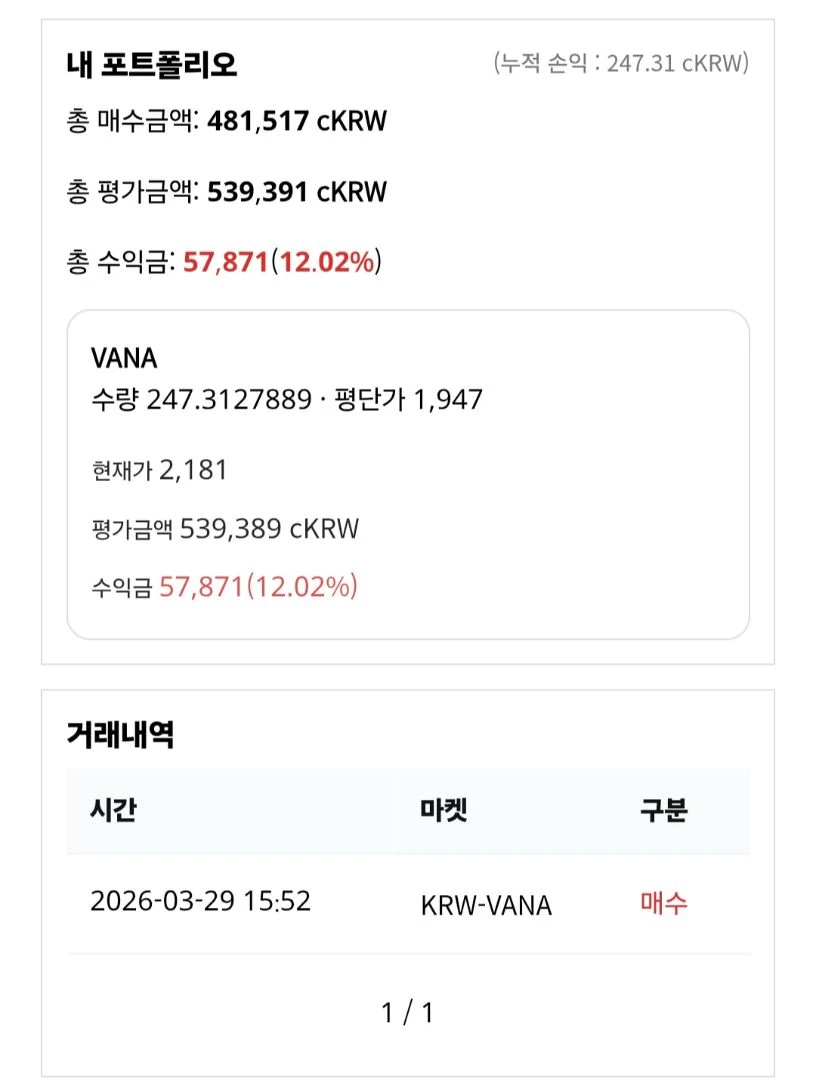 소소한 바나 손익인증