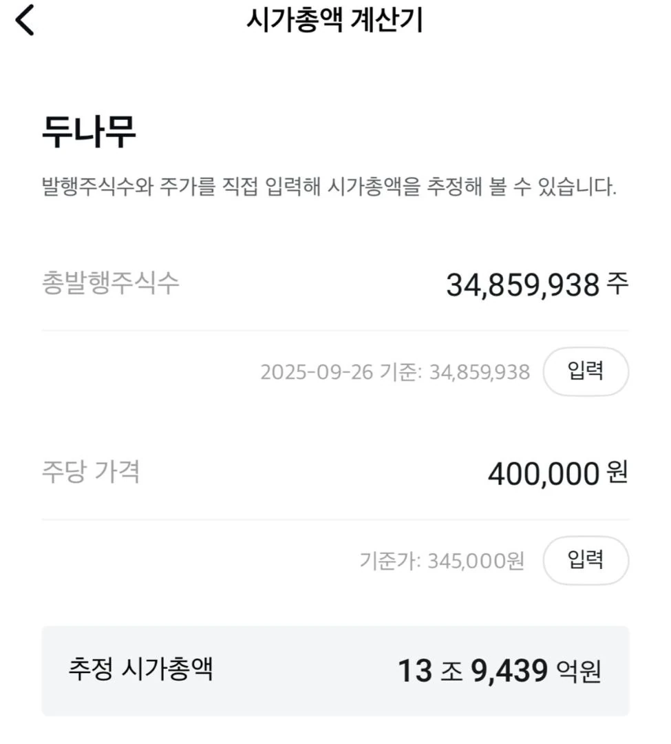 두나무 시총 14조 인거 알았음??