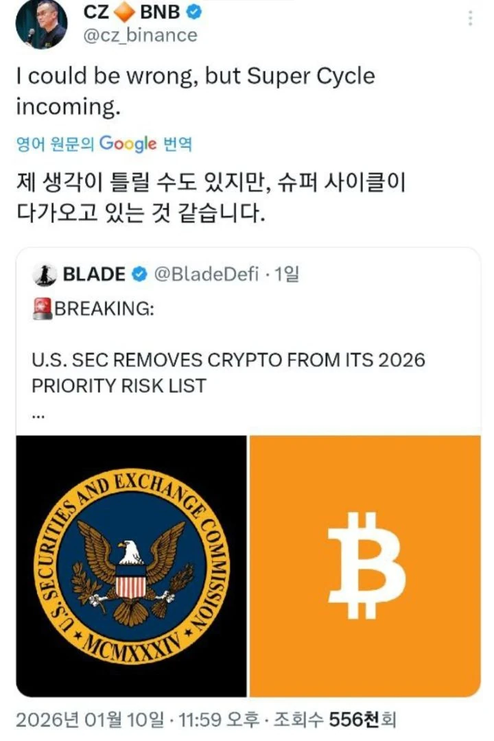 창펑이형 비트코인 픽 떳음