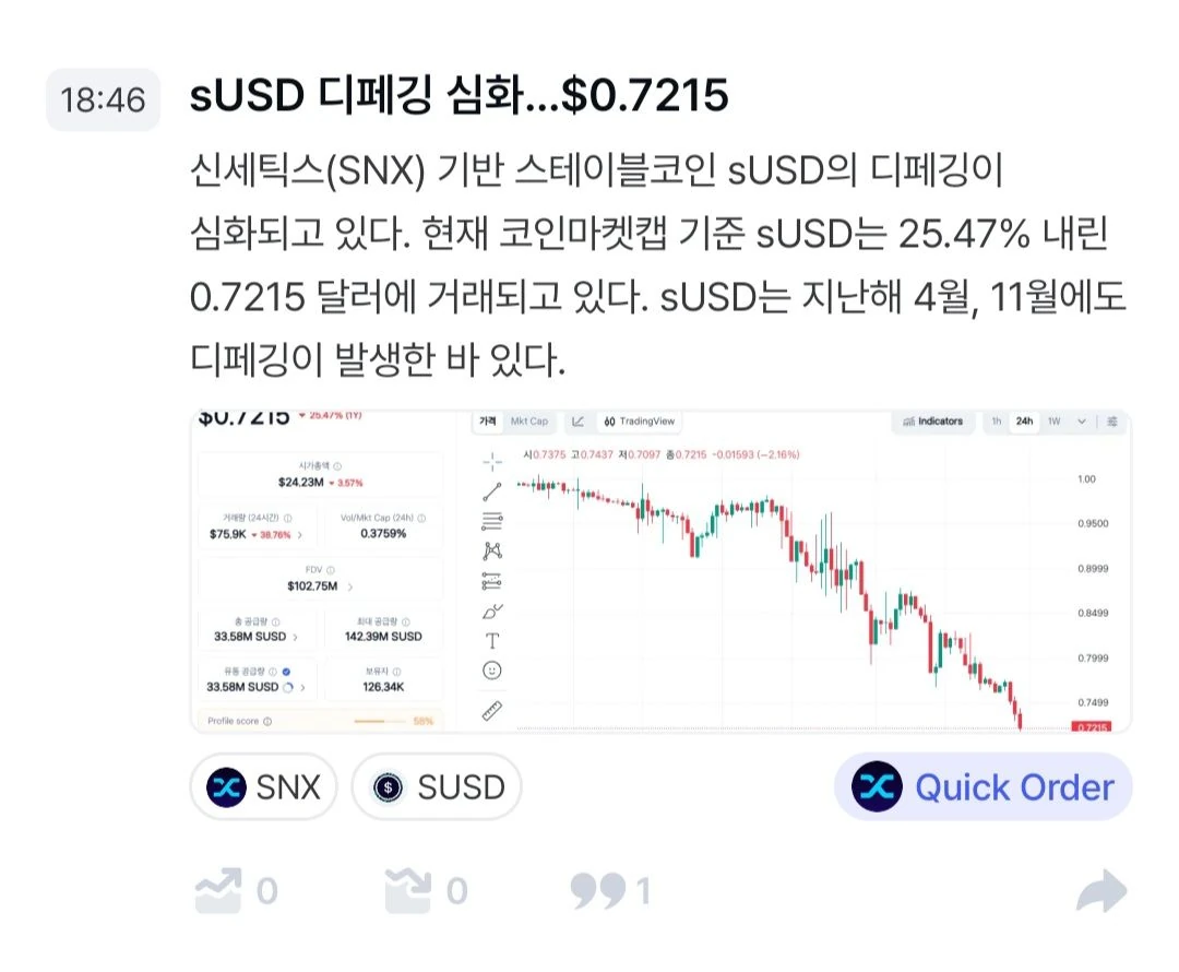 sUsd 디페깅 이정도면 위험한디